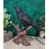 Ebros Crowing Raven Perched On Tree Branch 8.25" Tall Scavenger