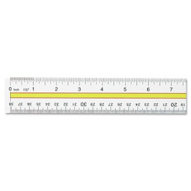 Westcott 10580 Acrylic Data Highlight Reading Ruler with Tinted Guide, 15-Inch Clear