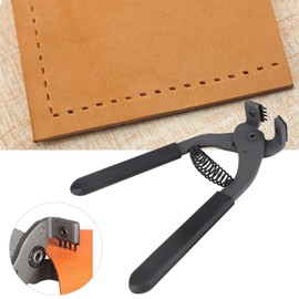 Leather Hole Punch Plier, 4mm Steel Hand Strap Leather Hole Punch Pliers Silent Watch Band Belt Tool Stitching Tools for Belts, Collars, Shoes Craft Projects (4mm-4 teeth)