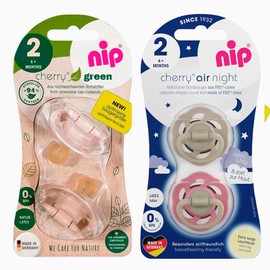 NIP Cherry Round Dummy Set of 4 (2 x 2) Size 2 (6 M +, Cherry Green + Cherry Night Light)