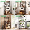 SNTD Bakers Rack with Power Outlet, Kitchen Shelves Microwave Stand