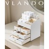Vlando Makeup Organizer Countertop,Large Vanity Organizer PU Leather Make up