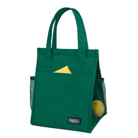 Fmeida Insulated Lunch Bag Women, 6.75L Small Lunch Bags with Multiple Pockets, Reusable Thermal Cooler Tote for Work, Office, Picnic, Travel | Hook and Loop Closure, Dark Green