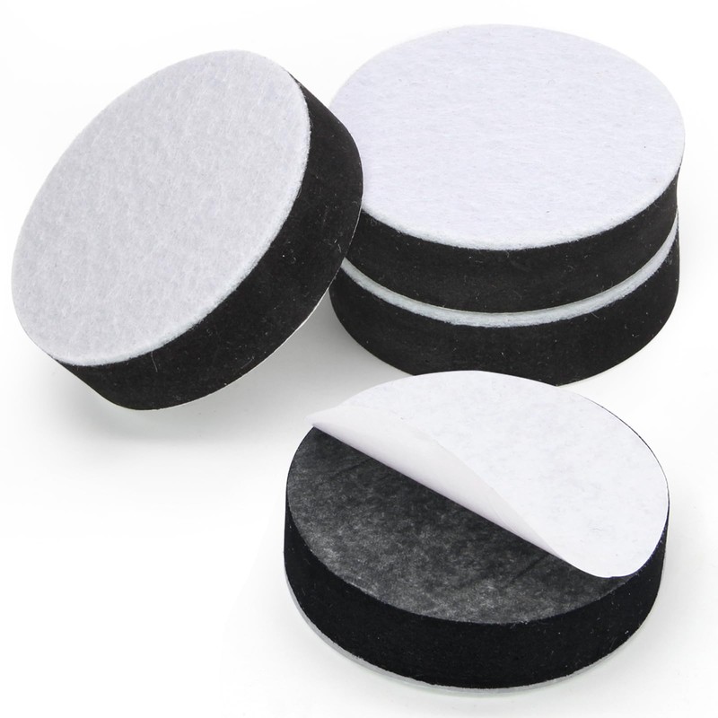 Kyuionty Self-Adhesive Furniture Risers 4Pcs, Round Adds 1/2" Height, Black