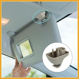 Partuto Gray Car Plastic Sun Visor Hook Clip Bracket Retainer 1HS09BD1AA for Dodge for Ram 1500 2500 3500 4500 5500 2009-2019 Replacement