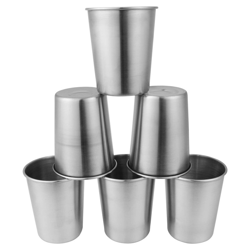 EVERMARKET 6 Pack 8 Ounce 230ml Stainless Steel Cups Shatterproof