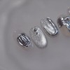 Chrome Object Handmade Nail Tip Silver Nail - Almond Short