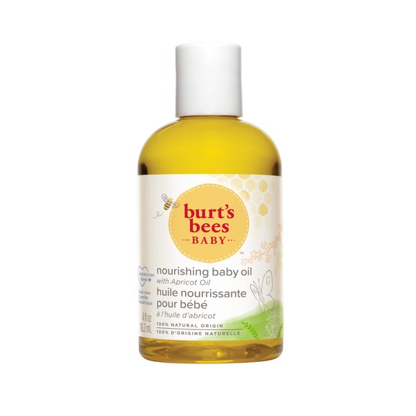 Burt's Bees Baby Oil, Nourishing Baby Moisturiser With Apricot Oil, Paediatrician-Tested, 115ml