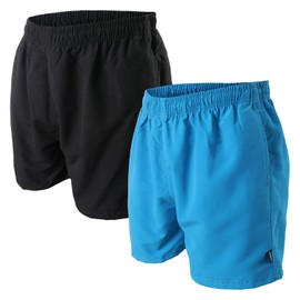 OAHOO Men's Swim Shorts (2 Pack) Swim Trunks with Mesh Lining and Pockets, blue/black