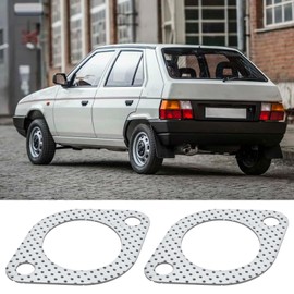 ECSiNG Pack of 2 Tractor Exhaust Gasket Inner 50 mm Hole Spacing 82 mm Compatible with Fendt Farmer Compatible with Favorit