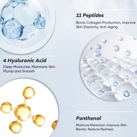 Vacure:treat Hyaluronic Acid Serum with Peptides, Vitamin B5 & Glycerin, Age-Defying, Hydrating, Supports Fine Lines, Skin Barrier & Natural Collagen, Fragrance Free, 2 Fl. Oz (60ml), 1 Count