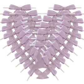 Micomon 50pcs 2-1/2" Lavender Satin Ribbon Bows with Twist Ties Mini Ribbon Bows for Candy Partiy Decoration Gift Packing&Wrapping Accessoried(Lavender)