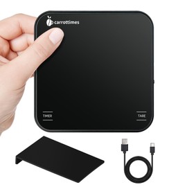 carrottimes Rechargeable Mini Coffee Scale with Timer,Espresso Scale with Silicone Mat, 2kg/0.1g Coffee Scales Espresso for Pour-Over Coffee,Kitchen/Food Scales Digital Weight Grams and Ounces(Black