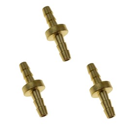 HongBoW Hardware 3pcs 1/8" x 1/8" Barbed Brass Hose Barb Splicer Brass Hose Fitting Mender/Joiner for Air Water Fuel
