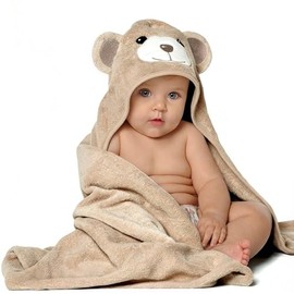 MINIBOO Bamboo Hooded Towel Baby - Soft, Absorbent Baby Bath Towel with Hood for Newborns, Toddlers and Children - Hypoallergenic Baby Towel