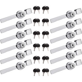 12Pack Display Case Lock Showcase Lock for Sliding Glass Door, Glass Case Lock, Glass Display Lock, Sliding Glass Door Lock, Lock for Display Case with 24 Keys (Keyed Alike)