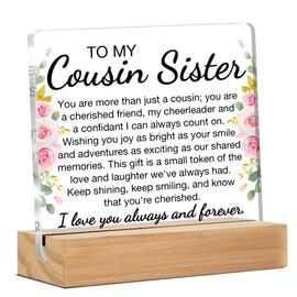Best Cousin Gifts for Women Girl, to My Cousin Sister Gifts Clear Desk Decorative Sign