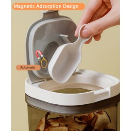 Airtight Storage Jars with Lid, Sealed Box for Storing Food, Storage Box for Cereals and Powder, Ground Coffee, Oatmeal (2 Pieces), 1800 ml, Coffee Colour)