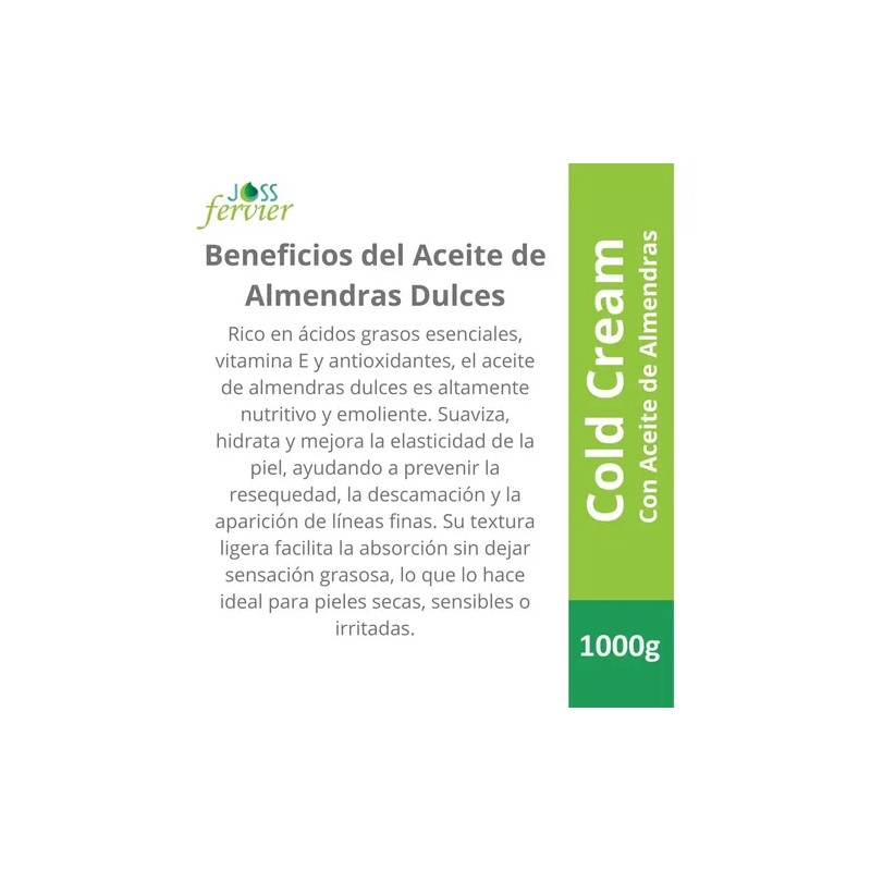 Cold Cream Con Aceite De Almendras Dulces 1kg Joss Fervier
