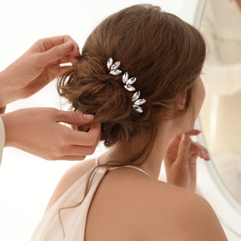 10 horquillas de cristal para novia, damas de honor y