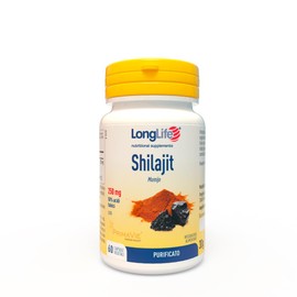 LongLife® Shilajit | Titolato 50% acidi fulvici e 10% urolitine (PrimaVie®) | Estratto purificato | Energia e vitalità | 60 capsule | Vegano e senza glutine