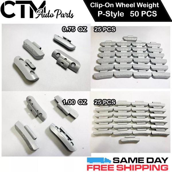 CTM 50 PCS CLIP ON WHEEL WEIGHT BALANCE P STYLE