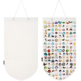 PACMAXI Organizador de almacenamiento para broches colgantes, pancarta de pared para exhibición, botones y colecciones de solapa, soporte de almacenamiento de colección de broches con capacidad para hasta 141 pines. (Blanco)