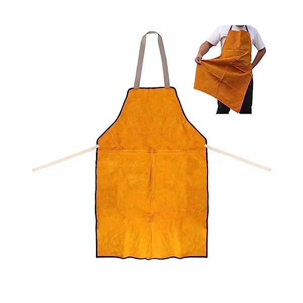 ITODA Cowhide Leather Welding Apron Heavy Duty Welding Apron Heat
