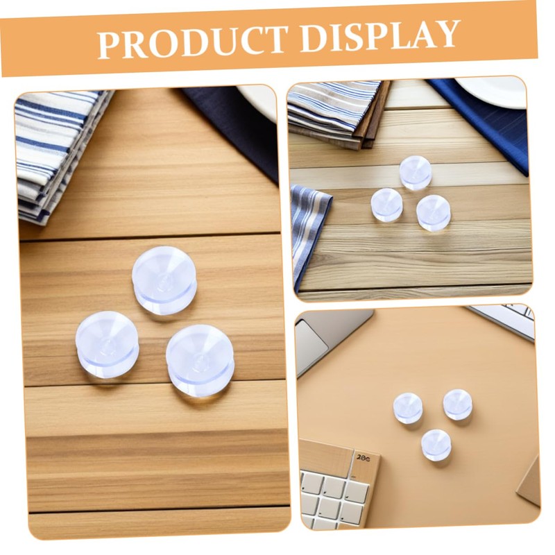 OSALADI 16pcs Transparent Slip Glass Table Bumper Pads Cushion Feet