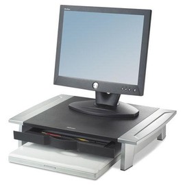 Fellowes 8031101 Office Suites Monitor Riser, 20 x 14 1/16 x 4 - 6 1/2, Black/Silver