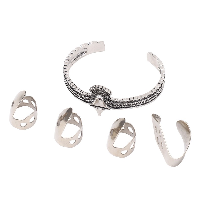 Guitar Pick Set with Alloy Bracelet Stainless Steel Finger Thumb