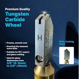 ONEGRAMSOLUTION Oil-Feed Glass Cutter 308BH Heavy-Duty Aluminum Body and Tungsten Carbide Wheel for Glass Thickness Ranging 8mm to 19mm
