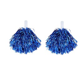 Pack of 2 Cheerleader Pompoms, Naisfei Cheerleader Pompoms, Sports Pompoms, Cheers Ball Pompoms, Metal Foil Pom Poms Dance Pom for Dance Party, Sports, Competition, Team Ghost (Blue)