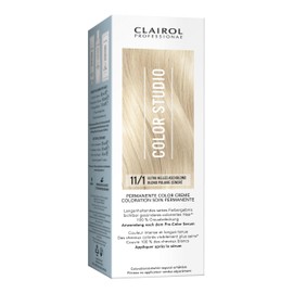 Clairol Professional Color Studio Permanent Hair Colour Ultra Light Ash Blonde 11/1 (110ml) - With Metal Purifier for 6x Less Breakage & Up to 100% Grey Coverage - Includes Hair Treatment