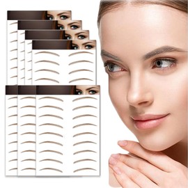 AWAVM 7Sheets/77Pairs 4D Hair-Like Tattoo Stickers Waterproof Natural Fake Eyebrow Stickers,Long Lasting Eyebrow Grooming Shaping Perfect for Women and Girls (Brown-15)
