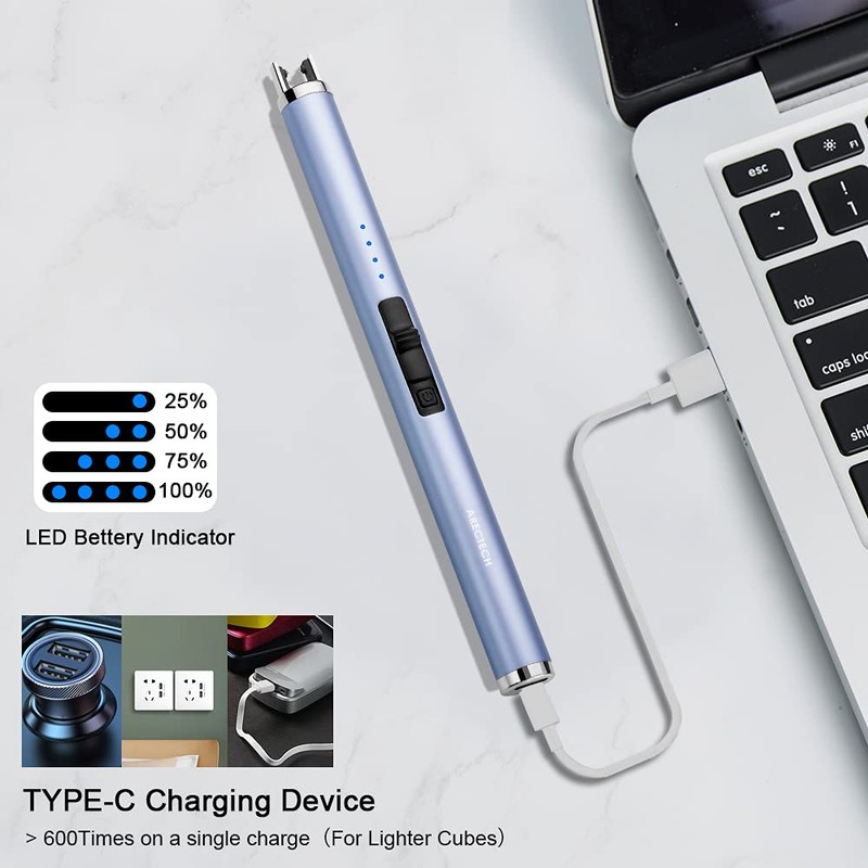 ARECTECH Rechargeable Electric Candle Lighter Arc Plasma Windproof Lighter for