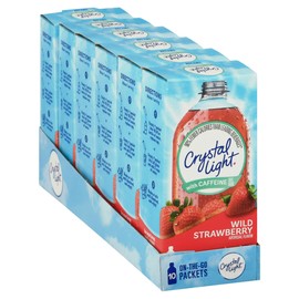 Crystal Light Crystal Light Wild Strawberry Artificially Flavored Powdered Drink Mix with Caffeine, 120 ct Pack, 12 Boxes of 10 On-the-Go-Packets
