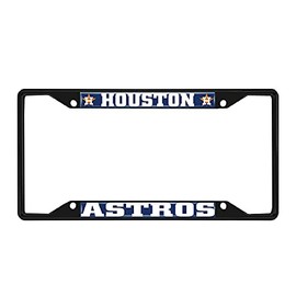 Fan Mats 31306: Houston Astros Metal License Plate Frame Black Finish