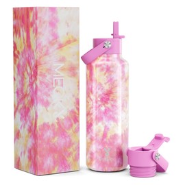 Meoky Metal Water Bottle for Women: 532ml Stainless Steel Water Bottle - Keeps 24 Hours Cold & 12 Hours Hot for Home Office Sports - Girlfriend Wife Mom, Sakura