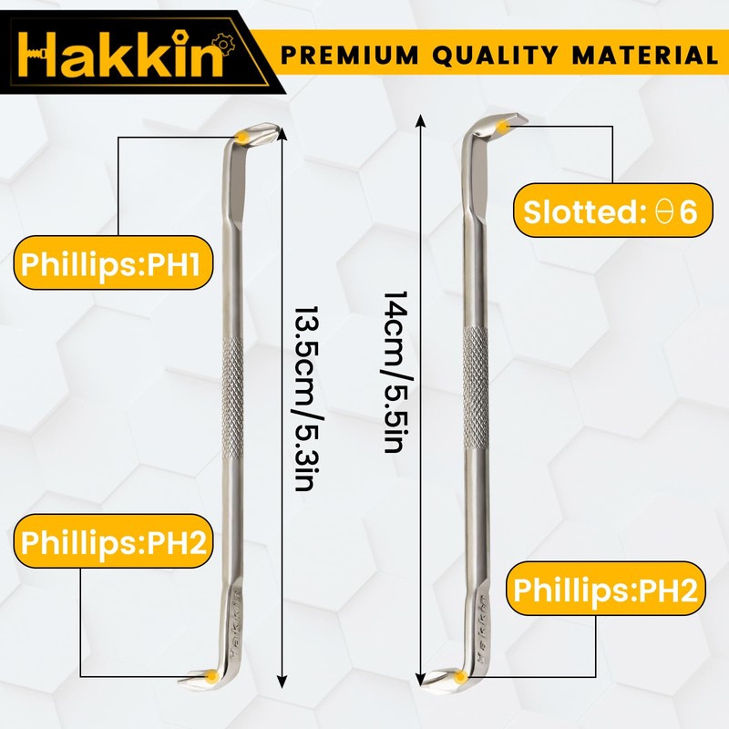 Hakkin 2PCS Offset Screwdriver Set S2 Steel Z-Type Double Head