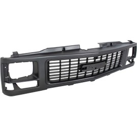 Grille Assembly Compatible with GMC C/K FULL SIZE P/U 1988-1993 Paint to Match with Single Sealed Beam Headlight Holes