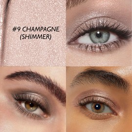 Wugbc Eyeshadow Stick Shimmer Waterproof Long Wear Eye Brightener Cream to Powder Glitter Eye Shadow Crayon High Pigmented Highlighter Eye Liner Pencil Makeup Crease-Proof Buildable Color, 9 CHAMPAGNE