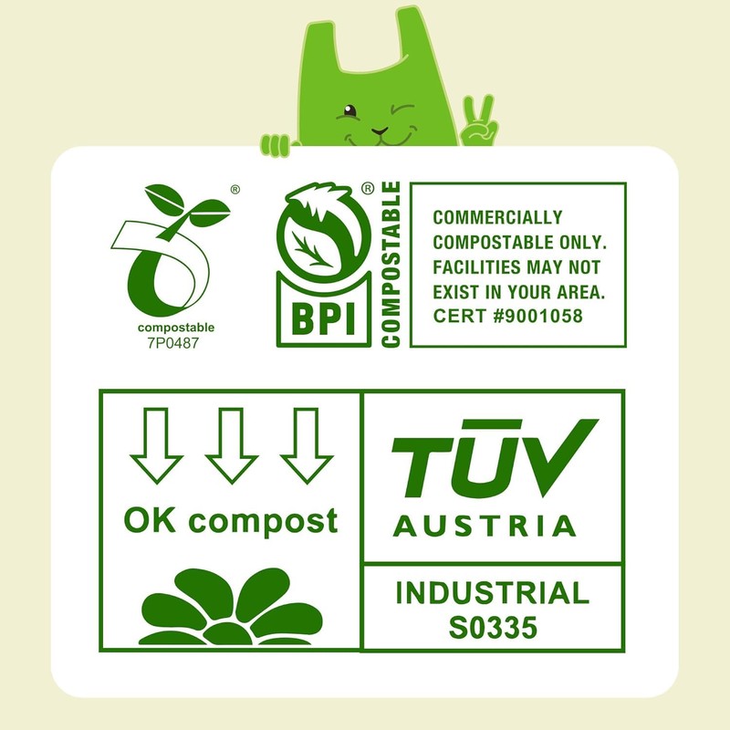 13 Gallon Compostable Trash Bags (40 Count) — Leakproof Plant-based