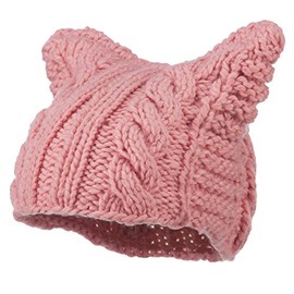 Women's Acrylic Cable Knit Beanie - Pink OSFM