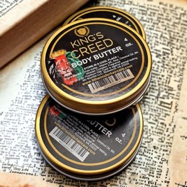 Men's Cologne Scented Shea Body Butter - Hypoallergenic, Natural, Silicone Free, Moisturizing Cream hydrating sulfate free Body Care - Scent: King's Creed