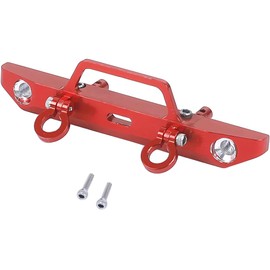 Pothyes Front Bumper for Axial SCX24 Deadbolt AXI90081 1/24 RC Crawler Car Aluminum Alloy Upgrades (Red)