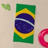 CafePress Brazilian Brazil Flag 30"x60" Absorbent Cotton Back, Soft Beach,