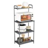 4-Tier Microwave Storage Rack for Kitchen Metal Shelving Unitscolor: Black
