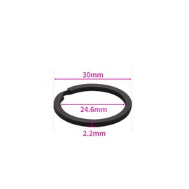 ZoloAJay 20 Pack Key Ring Keychain 1-1/5 Inch 30mm Diameter Metal Flat Split Key Chains Rings for Home Car Dog Tag Office Lanyards Keys Attachment Black