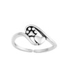 CloseoutWarehouse Sterling Silver Paw Print & Heart Toe Ring